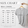 Bella Canvas 3001CVC Unisex T-Shirt Size Chart for Moxie Momma Products