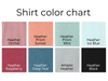 Bella Canvas 3001cvc t-shirt color options for Moxie Momma's exclusive only child line.